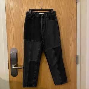 PACSUN PATCHWORK JEANS - BLACK